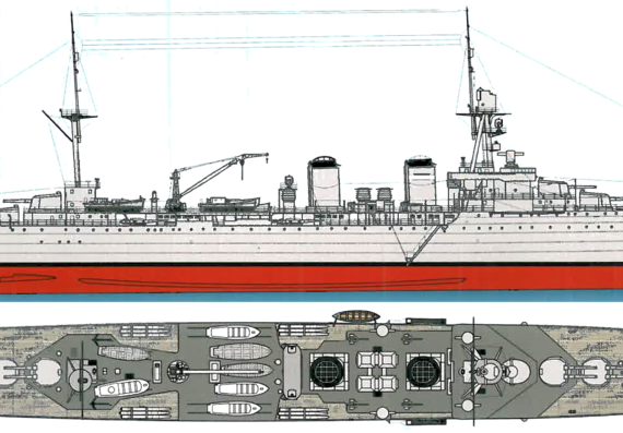 Корабль NMF Duguay-Trouin [Light Cruiser] - чертежи, габариты, рисунки